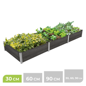 3-Modul Hochbeet ErnteMAXX 75 in Reihe aus WPC – in 3 Höhen verfügbar