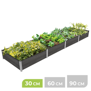 4-Modul Hochbeet ErnteMAXX 75 in Reihe aus WPC – in 3 Höhen verfügbar