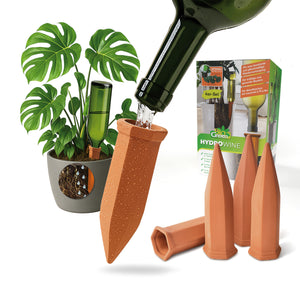 Potted plant watering “Hydro Wine” 4 pieces. Clay cones for wine & PET bottles