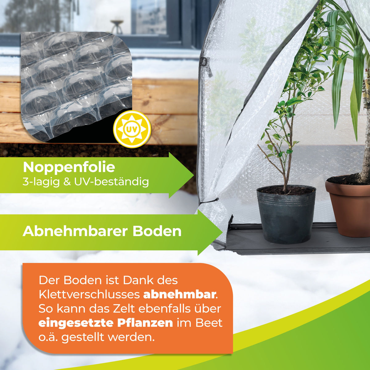 winterzelt für kübelpflanzen Überwinterungszelt "ICEDOME ThermoPLUS" L 120 x B 120 x H 183 cm