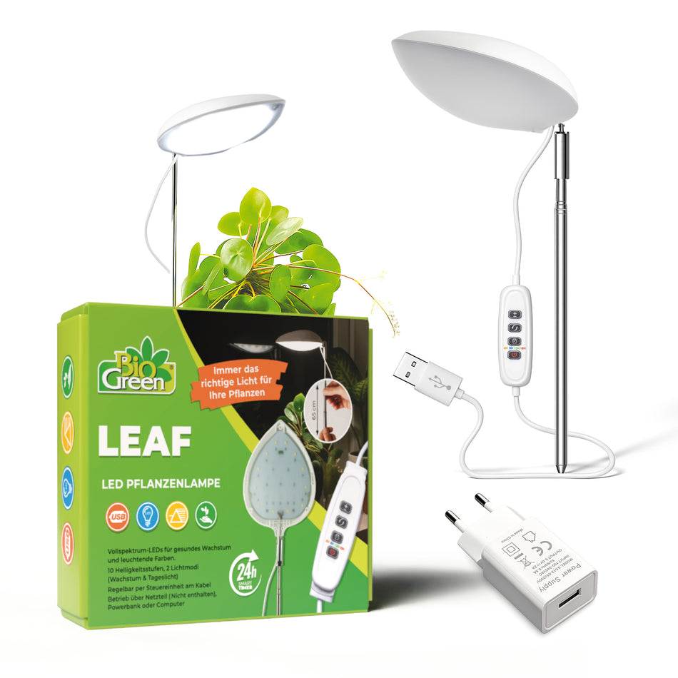 LED Vollspektrum Pflanzenleuchte "LEAF" dimmbar, mit Schaltzeituhr - Grow light