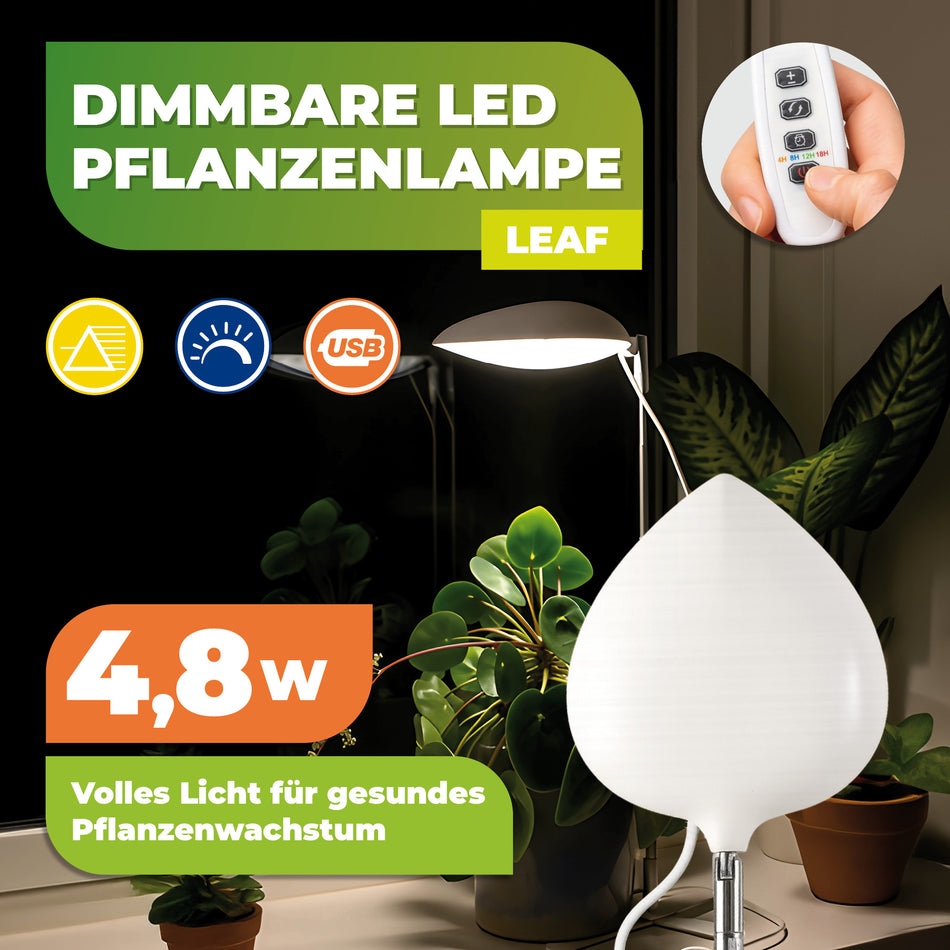 LED Vollspektrum Pflanzenleuchte "LEAF" dimmbar, mit Schaltzeituhr - Grow light