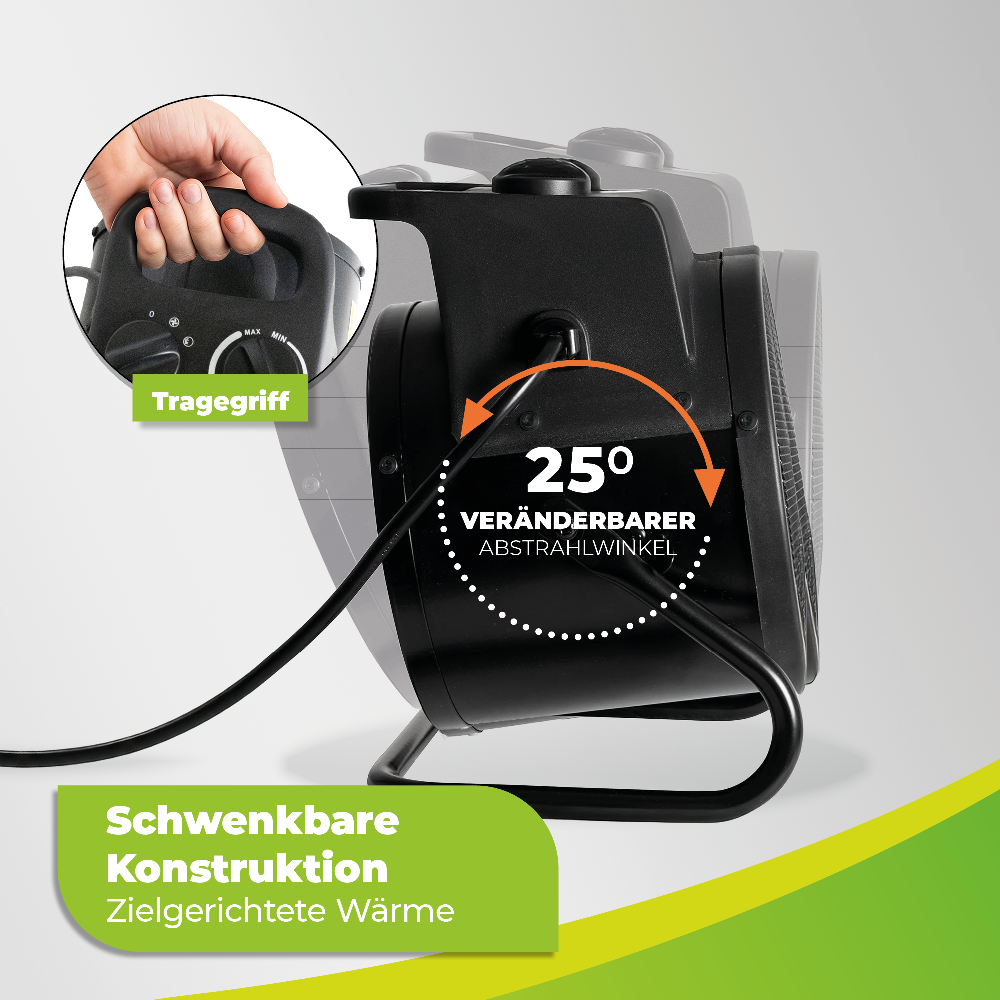 Gewächshausheizung MALTA – mit digitalem Thermostat 2000 W
