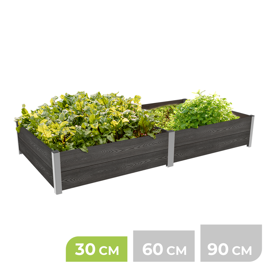 2-Modul Hochbeet ErnteMAXX 75 in Reihe aus WPC – in 3 Höhen verfügbar