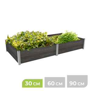 2-Modul Hochbeet ErnteMAXX 75 in Reihe aus WPC – in 3 Höhen verfügbar