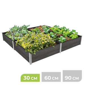 4-Modul Hochbeet ErnteMAXX 75 im Quadrat aus WPC – in 3 Höhen verfügbar