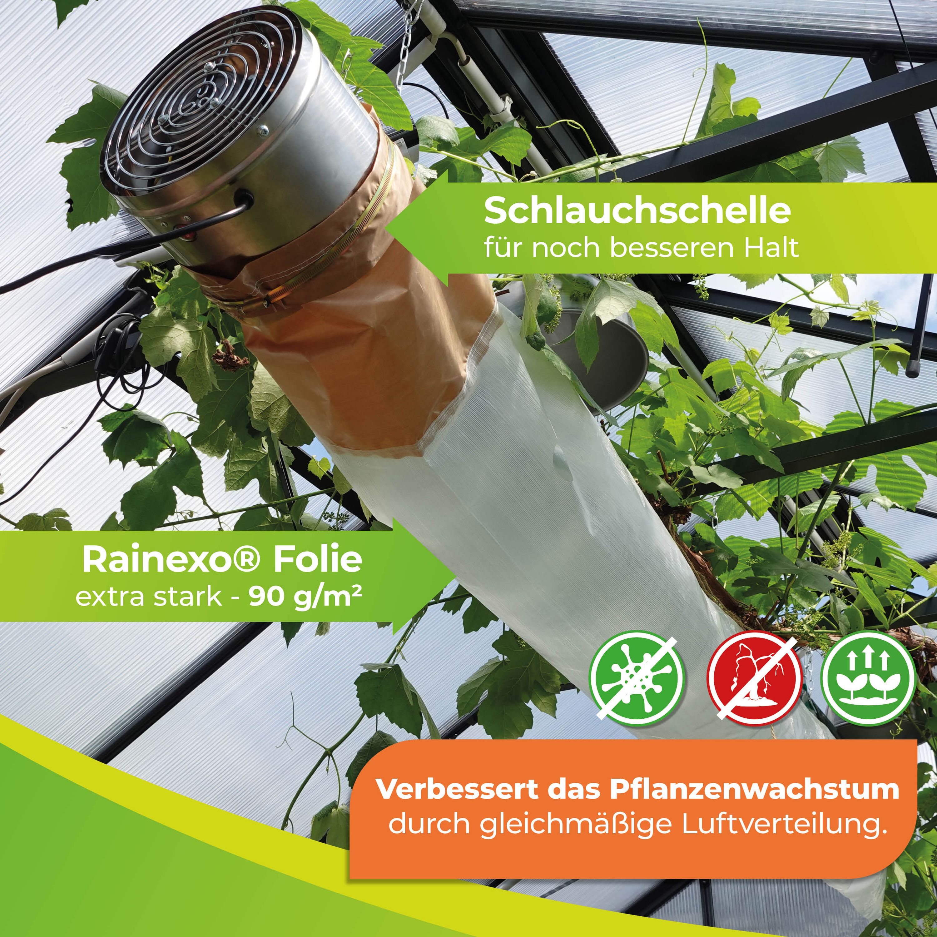 Arizona Ventilator inkl. Energiesparschlauch, 460 m³/h, 230 V