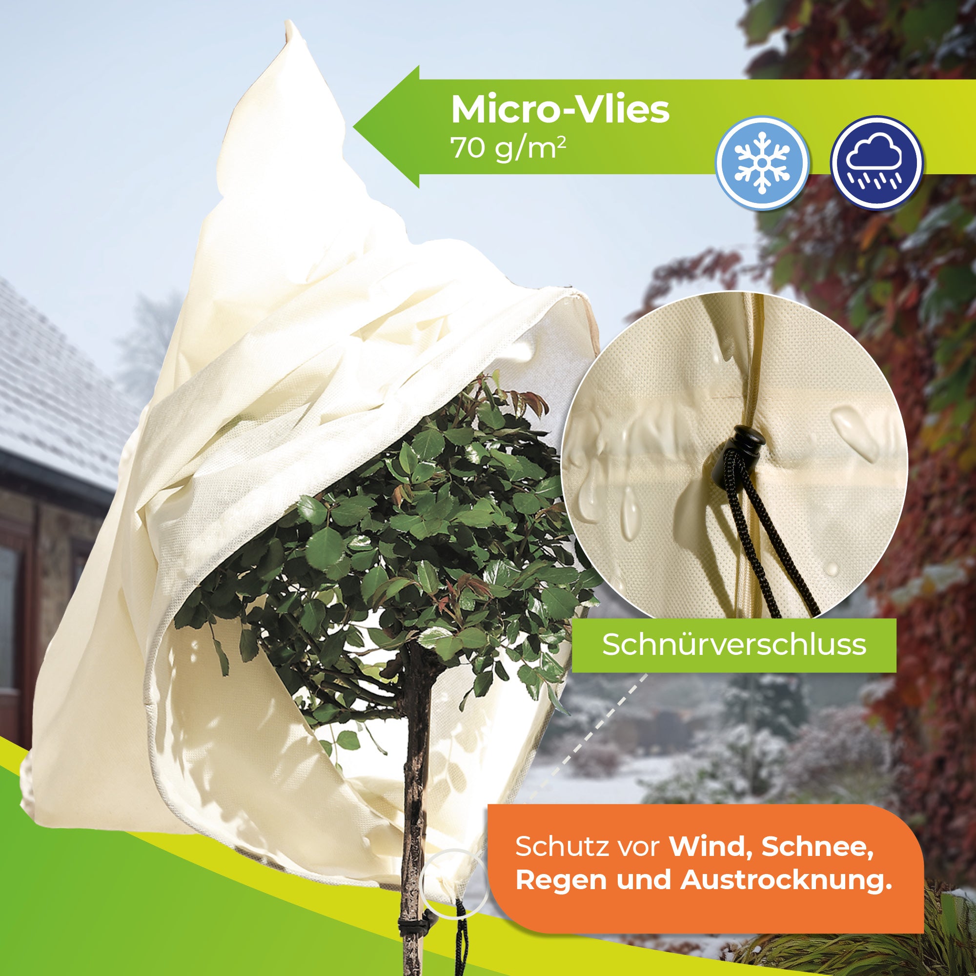 SILUK Frostschutz-Hülle Für Blumentöpfe 50x70 Cm – Isolierender Winterschutz Für Pflanzen