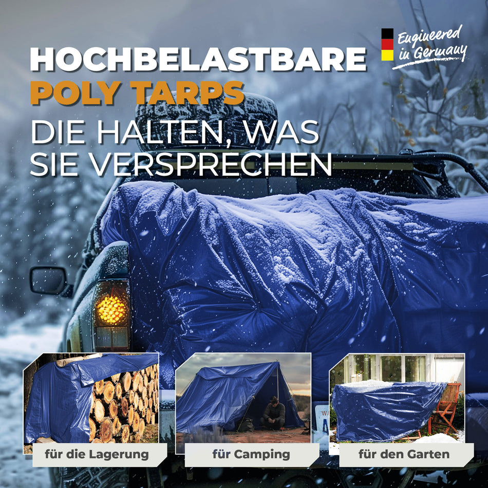 Abdeckplane in Blau 90g/m² 6x10m