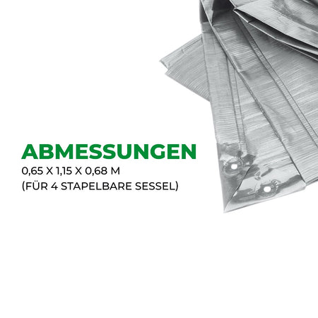 Rainexo Schutzhaube für 4 Gartenstühle - silbergrau - Maße