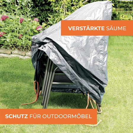Rainexo Schutzhaube für 4 Gartenstühle - silbergrau - mit verstärkten Säumen