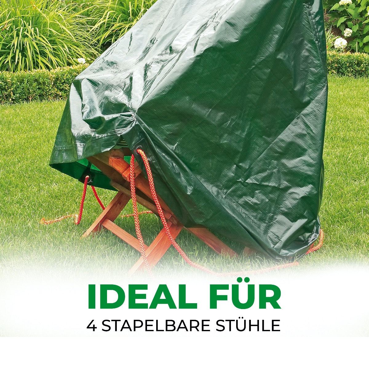 schutzhülle campingstühle Dreifach laminierte Schutzhülle in Grün für 4 Gartenstühle