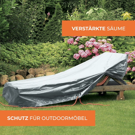 Rainexo Abdeckhaube für Gartenliege mit verstärkten Säumen - silbergrau