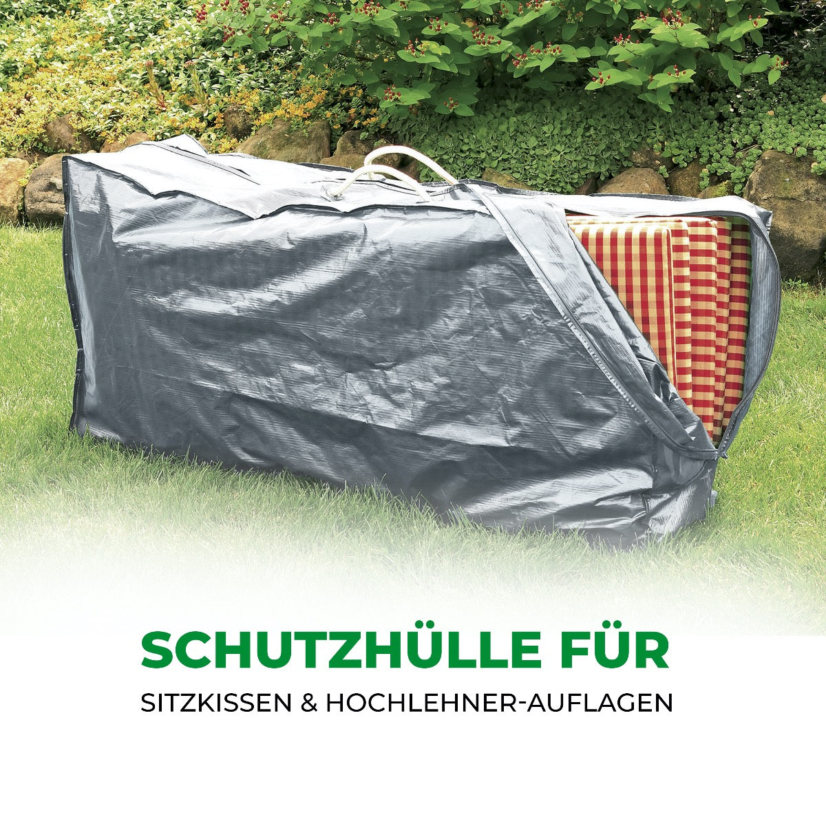 sitzauflagen hochlehner aufbewahrung Silbergraue Schutzhülle für Hochlehner Auflage
