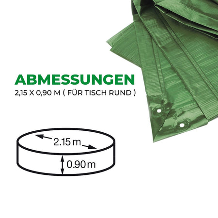 Rainexo Gartentisch-Schutzhülle für runde Tische - grün - Maße