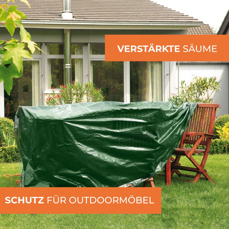 Rainexo Gartentisch-Schutzhülle für runde Tische mit verstärkten Säumen - grün 