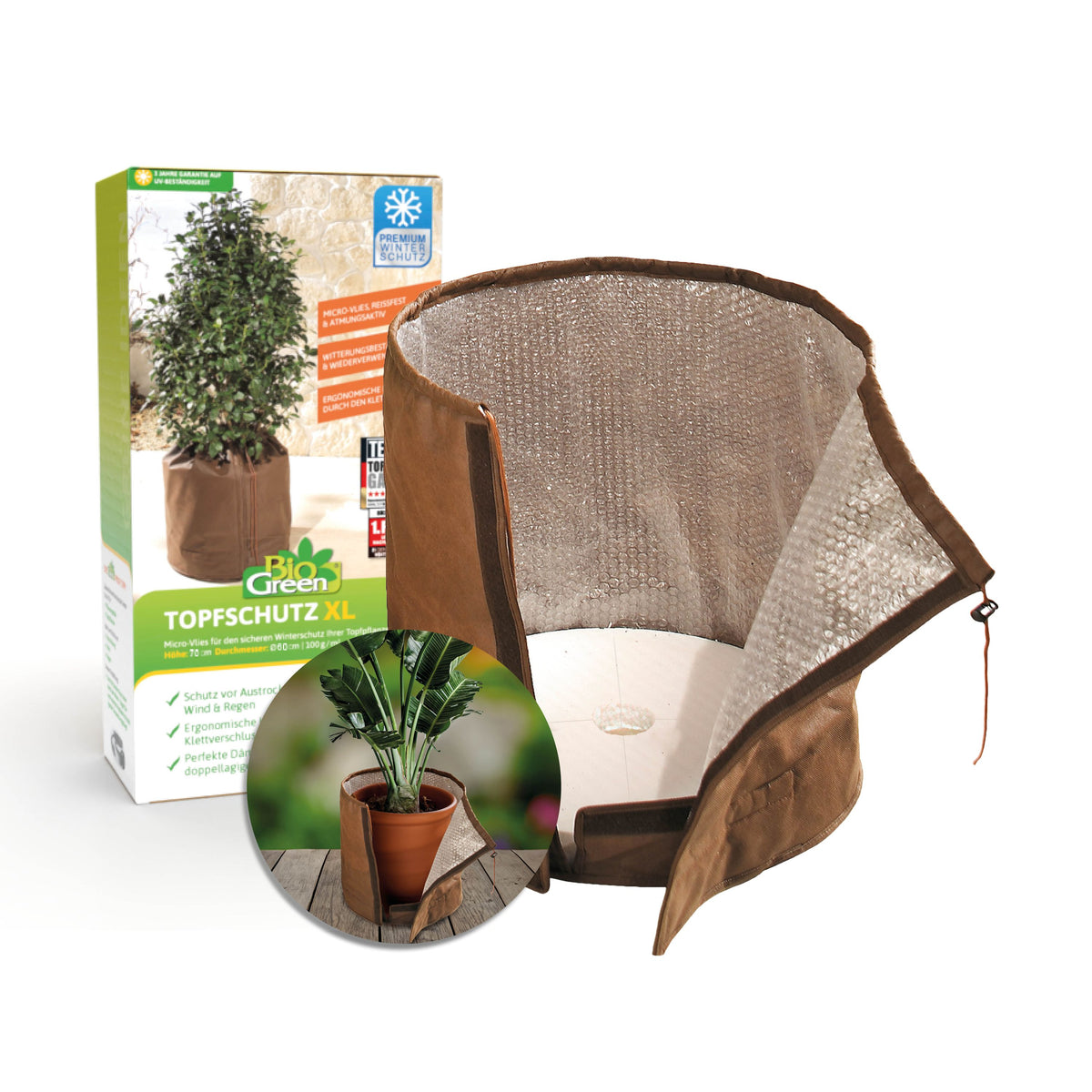 plant pot protection covers Thermo pot protection XL for plant wintering H 70 cm x Ø 65 cm