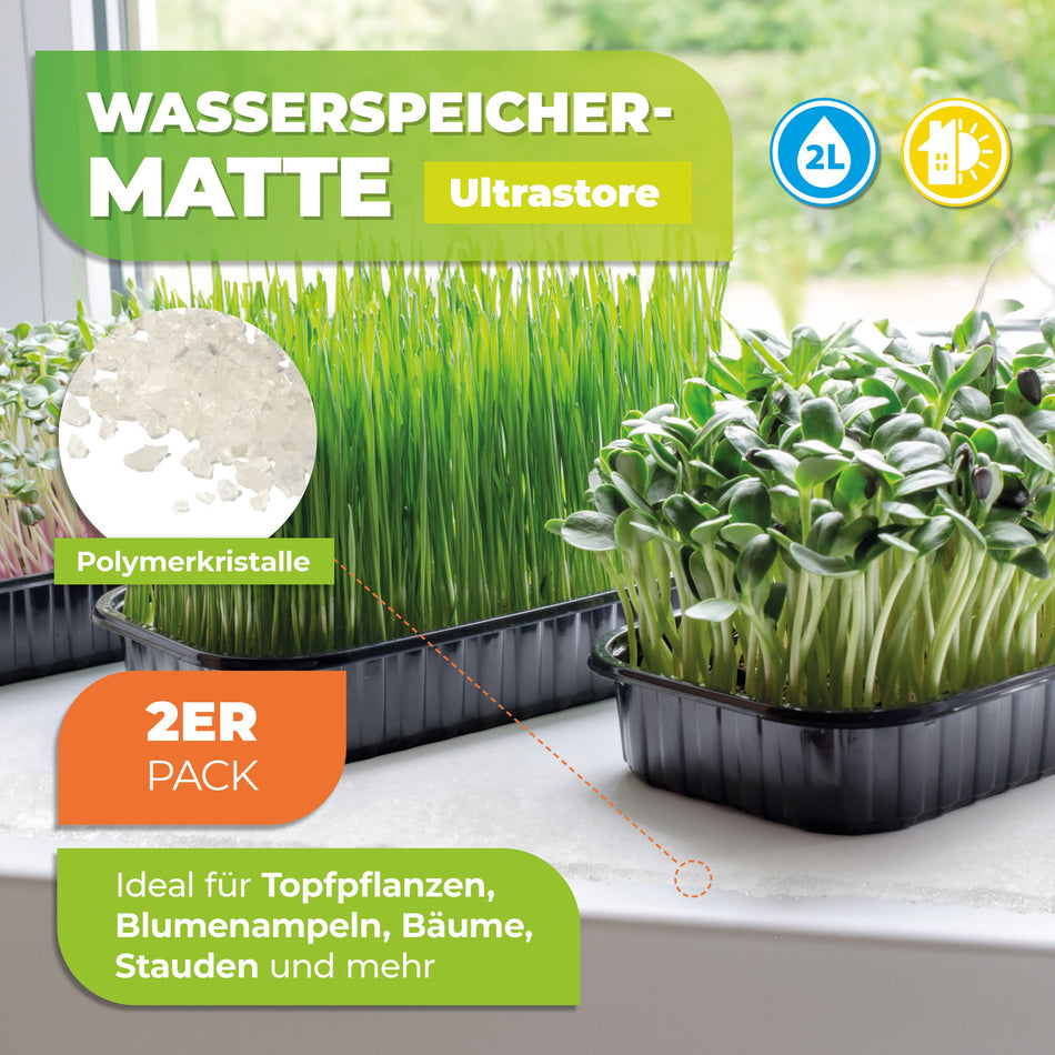 2 Liter Wasserspeichermatte "Ultrastore M" für Pflanzen im 2er-Pack