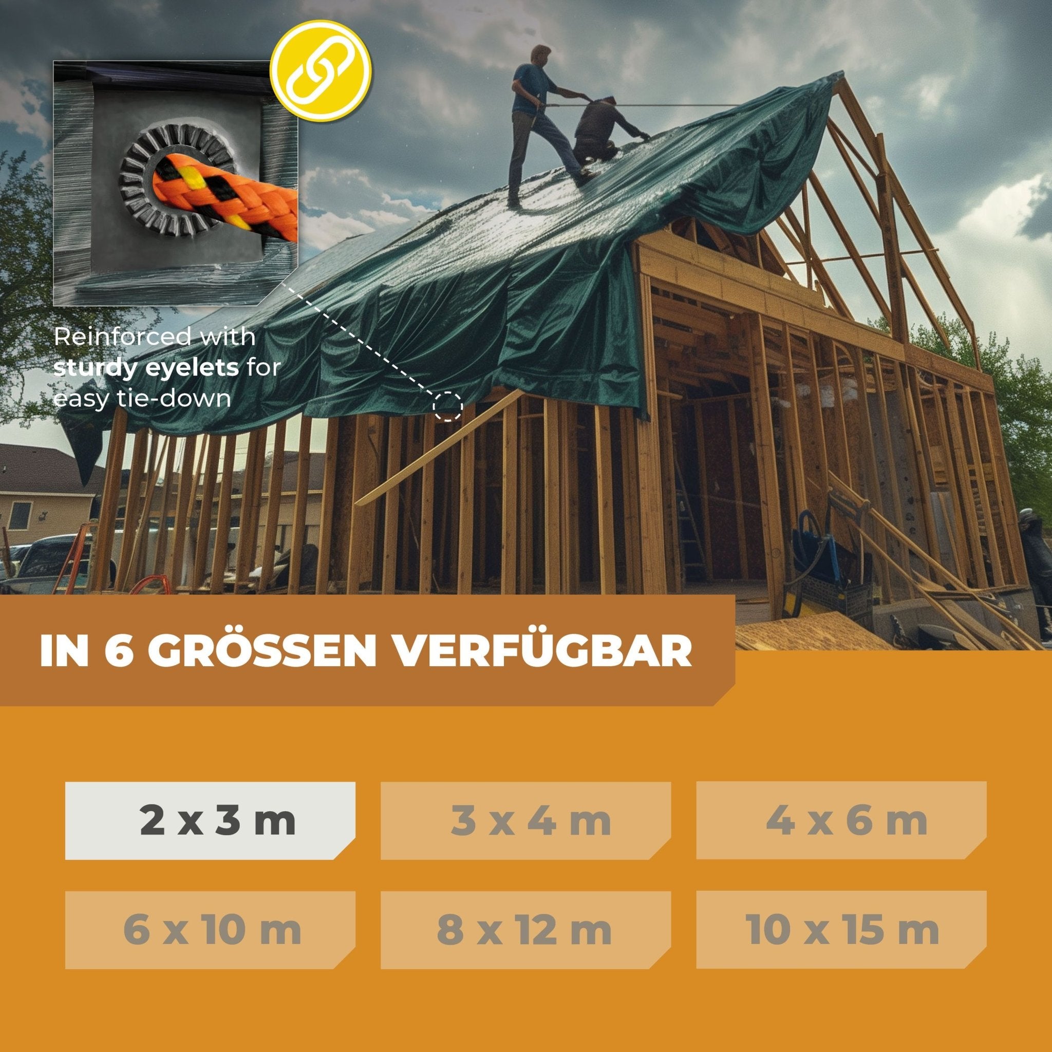 Abdeckplane in Grün 90g/m² 2x3m - BioGreen GmbH