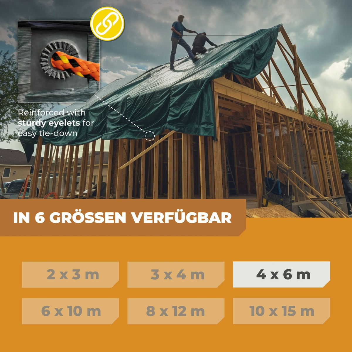 Abdeckplane in Grün 90g/m² 4x6m - BioGreen GmbH