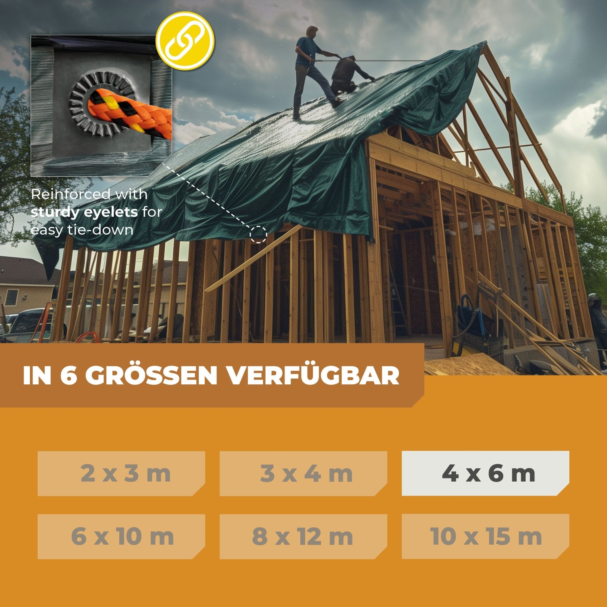 Abdeckplane in Grün 90g/m² 4x6m - BioGreen GmbH