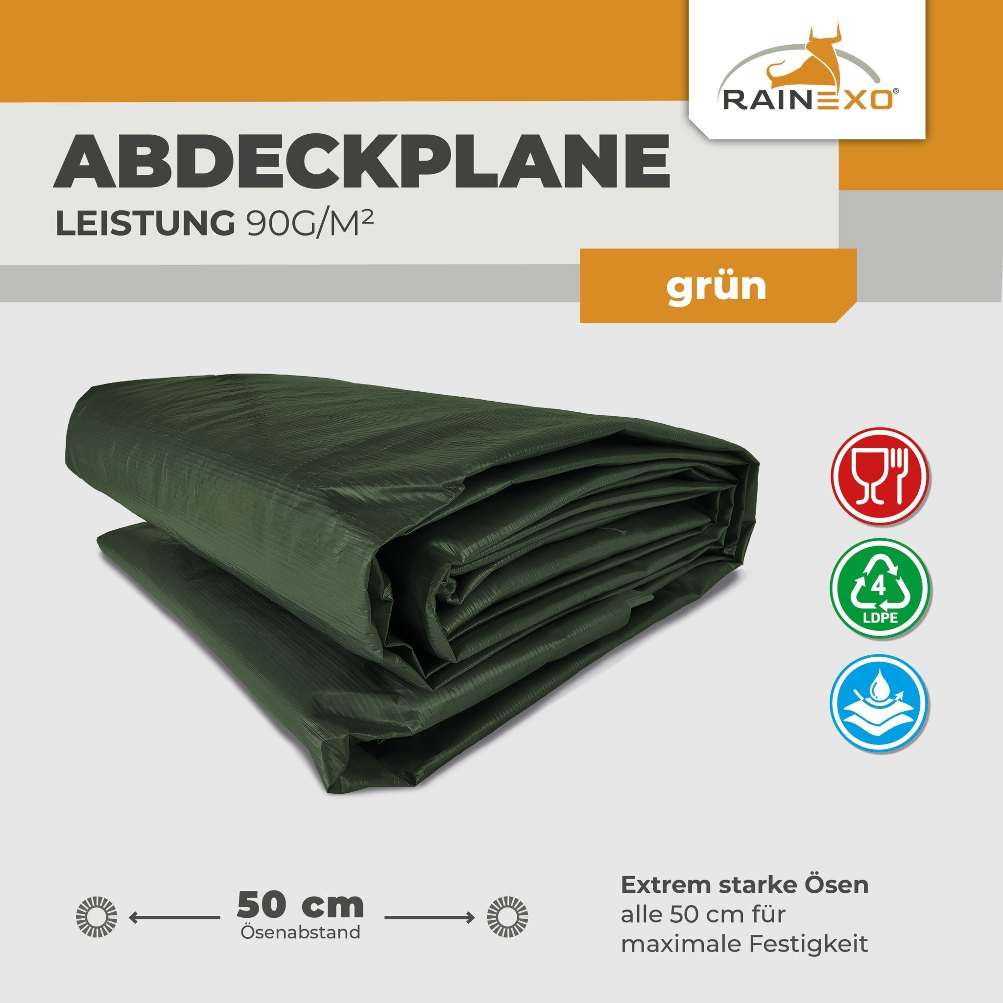 Abdeckplane in Grün 90g/m² 6x10m - BioGreen GmbH