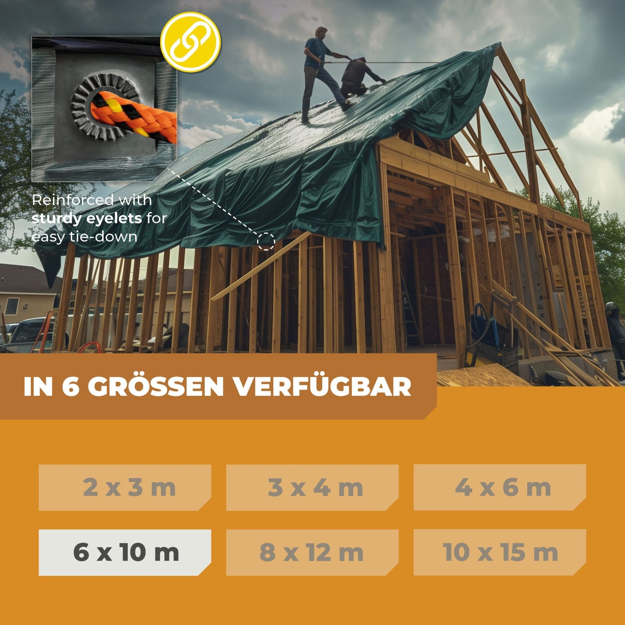 Abdeckplane in Grün 90g/m² 6x10m - BioGreen GmbH