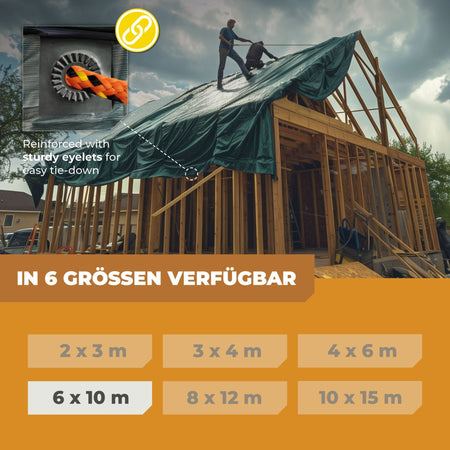 Abdeckplane in Grün 90g/m² 6x10m - BioGreen GmbH