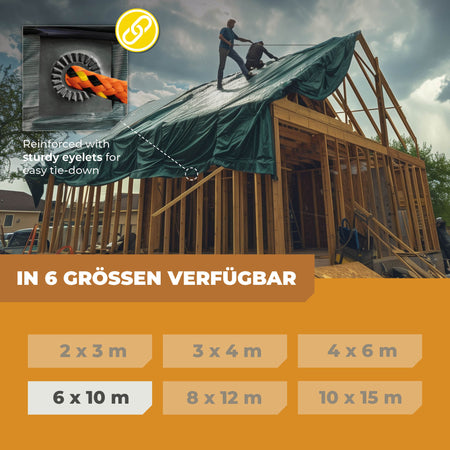 Abdeckplane in Grün/Blau 150g/m² 6x10m "Power" - BioGreen GmbH