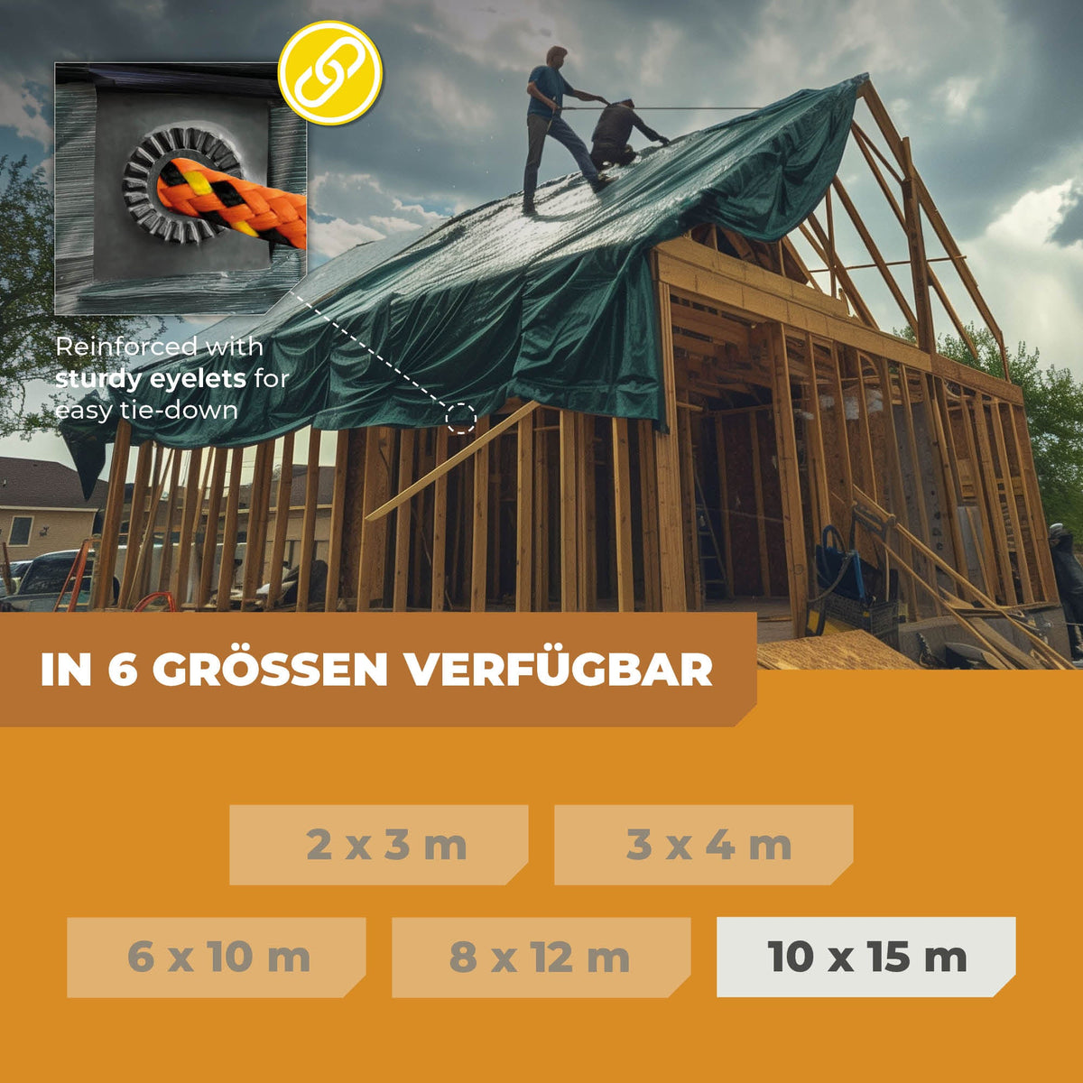 Abdeckplane in Grün/Blau 250g/m² 10x15m "Premium" - BioGreen GmbH