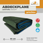 Abdeckplane in Grün/Blau 250g/m² 2x3m "Premium" - BioGreen GmbH