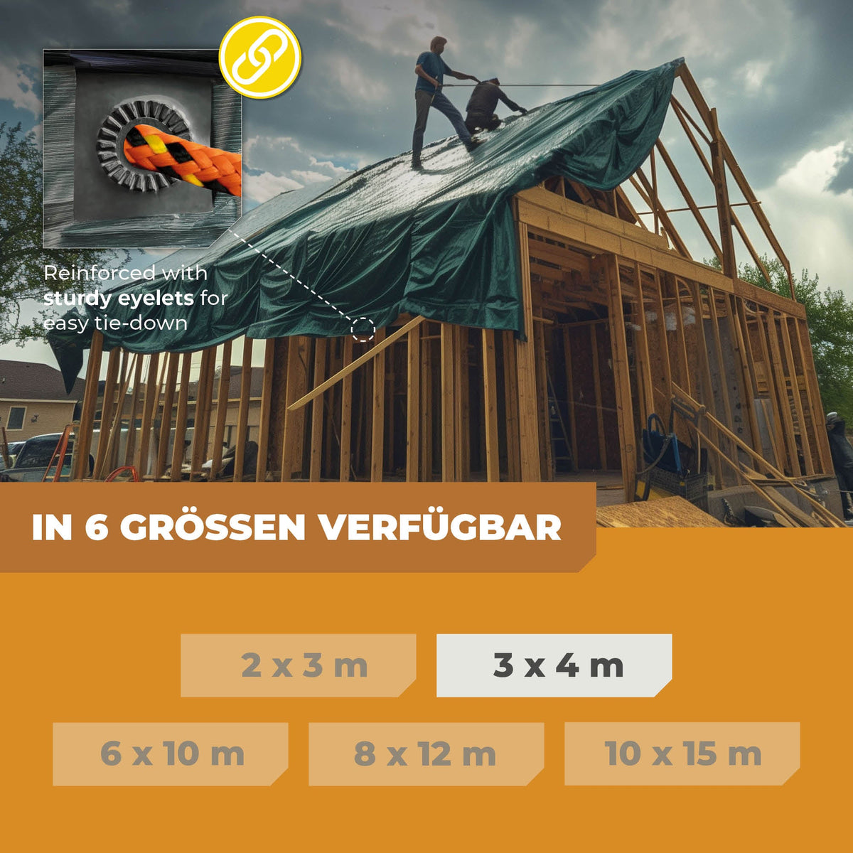 Abdeckplane in Grün/Blau 250g/m² 3x4m "Premium" - BioGreen GmbH