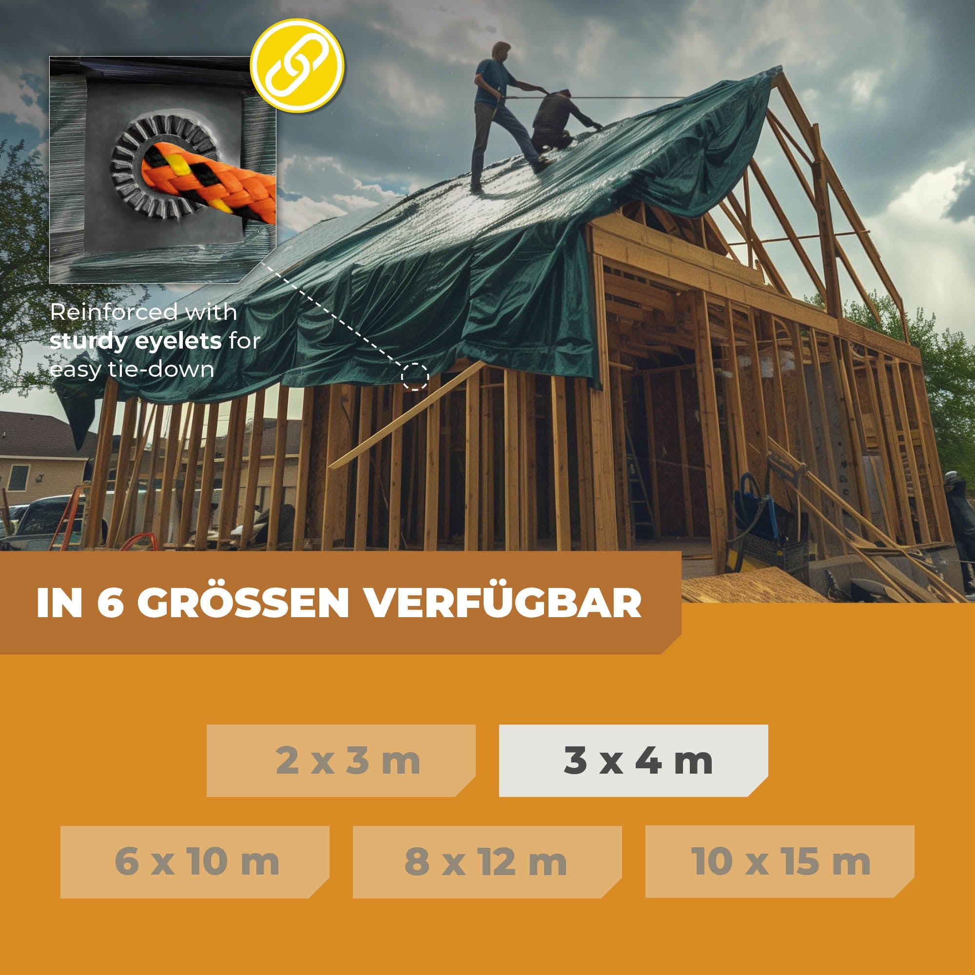 Abdeckplane in Grün/Blau 250g/m² 3x4m "Premium" - BioGreen GmbH