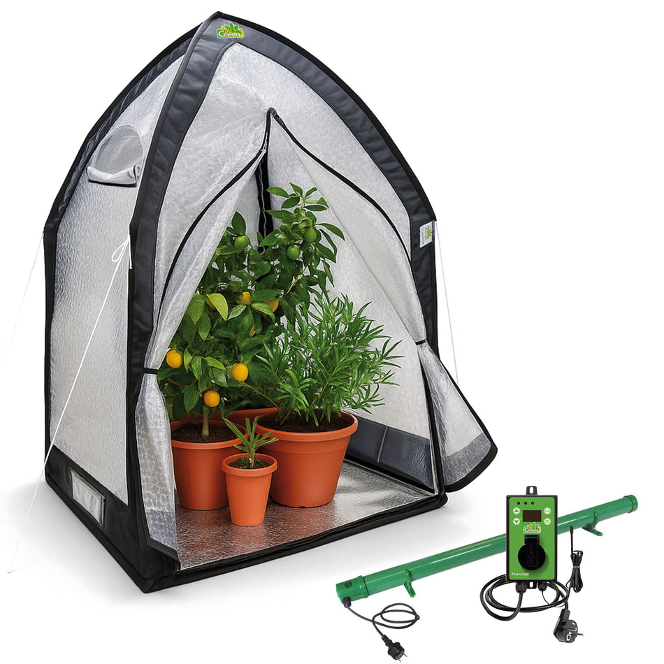 Überwinterungs ICEDOME Deluxe 120 x 120 x 183 cm + Elektro Frostwächter & Digital-Thermostat