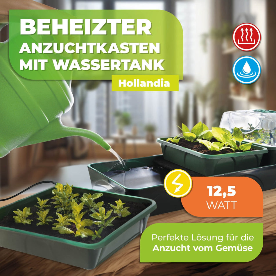 Beheizter Anzuchtkasten "Hollandia" mit den Maßen L 54 x B 21 x H 17 cm