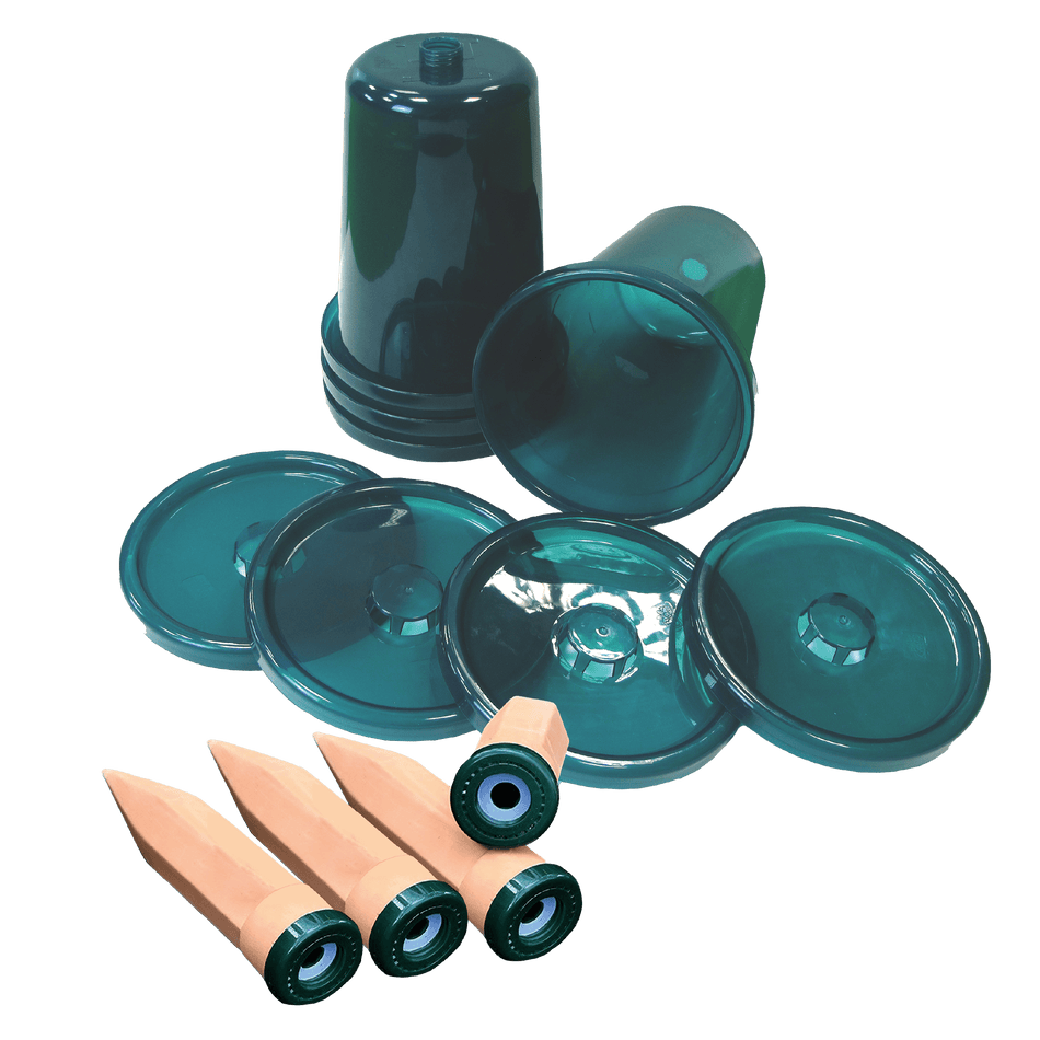 Bewässerungssystem "Hydro Cup" mit 4 Tonkegeln und Becheraufsätzen - BioGreen GmbH
