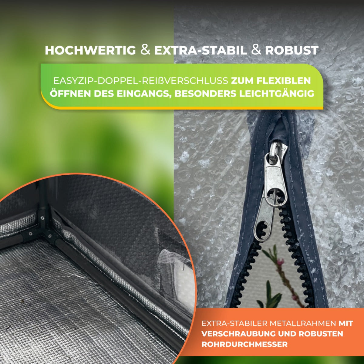 Das robuste Bio Green Pflanzen-Winterschutzzelt Icedome ThermoPlus mit EasyZip-Reißverschluss