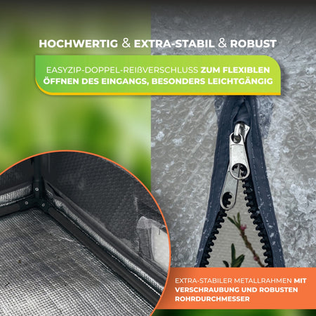 Das robuste Bio Green Pflanzen-Winterschutzzelt Icedome ThermoPlus mit EasyZip-Reißverschluss