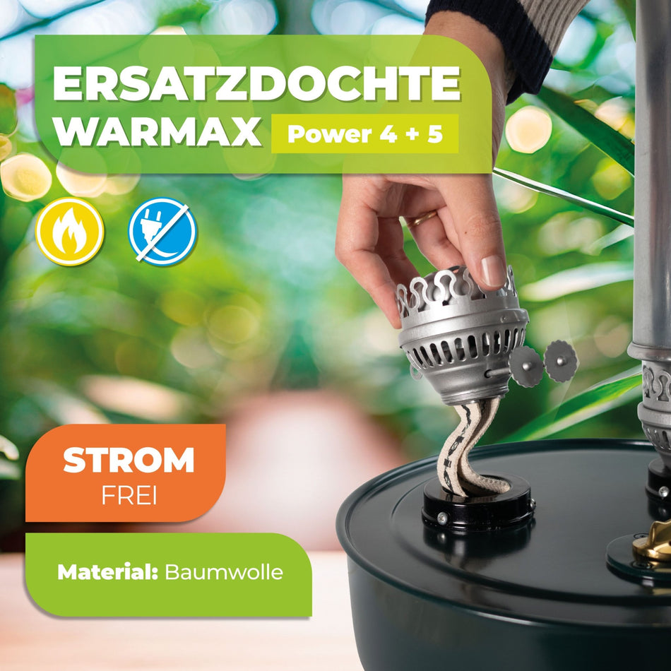 Ersatzdocht für Paraffin Gewächshausheizung "Warmax Power 4 & 5" (2 Stk.) - BioGreen GmbH