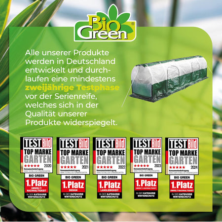 Folientunnel "SuperDome" L 300cm mit extra starke 90g/m² Gewächshausfolie - BioGreen GmbH