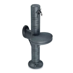 Wasserzapfsäule FREZE mit Abstellfläche, anthrazit, Oberfläche mit Rillenmuster