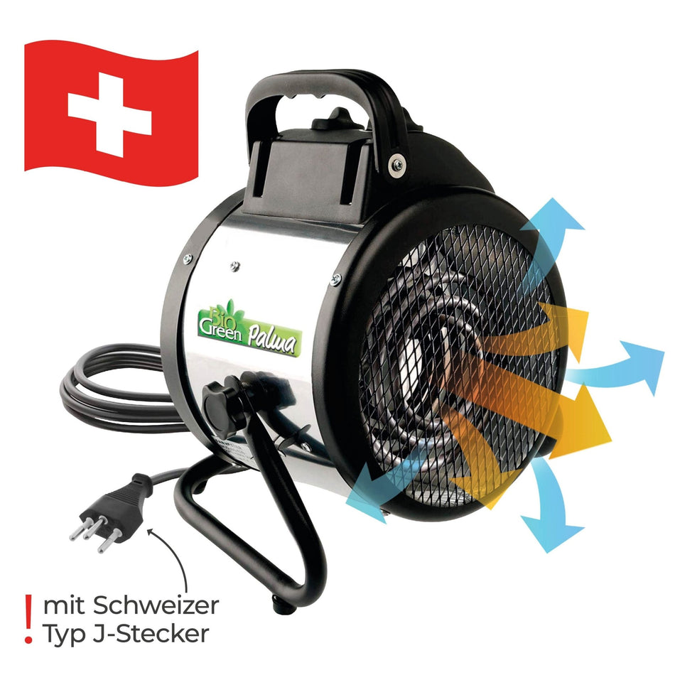 Gewächshausheizung "Palma" mit manuellem Thermostat 2000 W - BioGreen GmbH