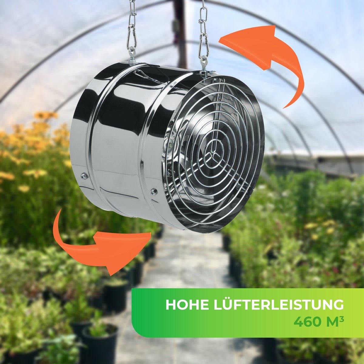 Gewächshausventilator Arizona mit 31 Watt und 420 m³/h Luftumwälzung - BioGreen GmbH