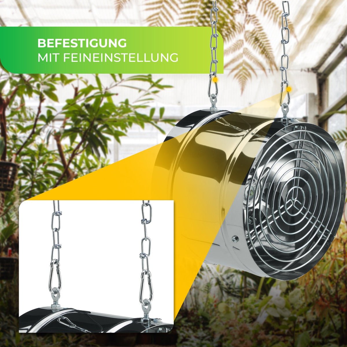 Gewächshausventilator Arizona mit 31 Watt und 420 m³/h Luftumwälzung - BioGreen GmbH