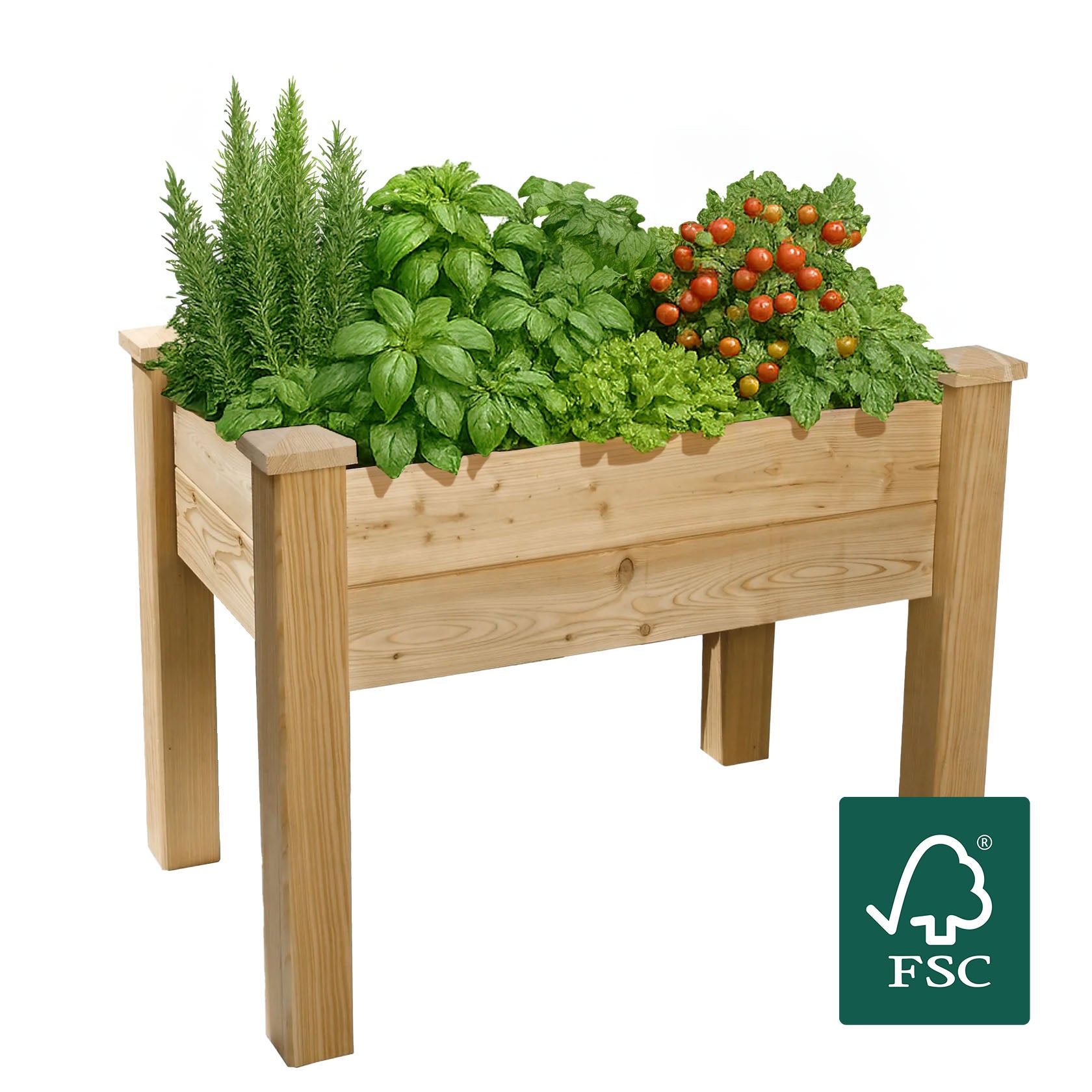 Hochbeet Windsor aus Lärchenholz für Balkon L 100 x B 60 x H 75 cm