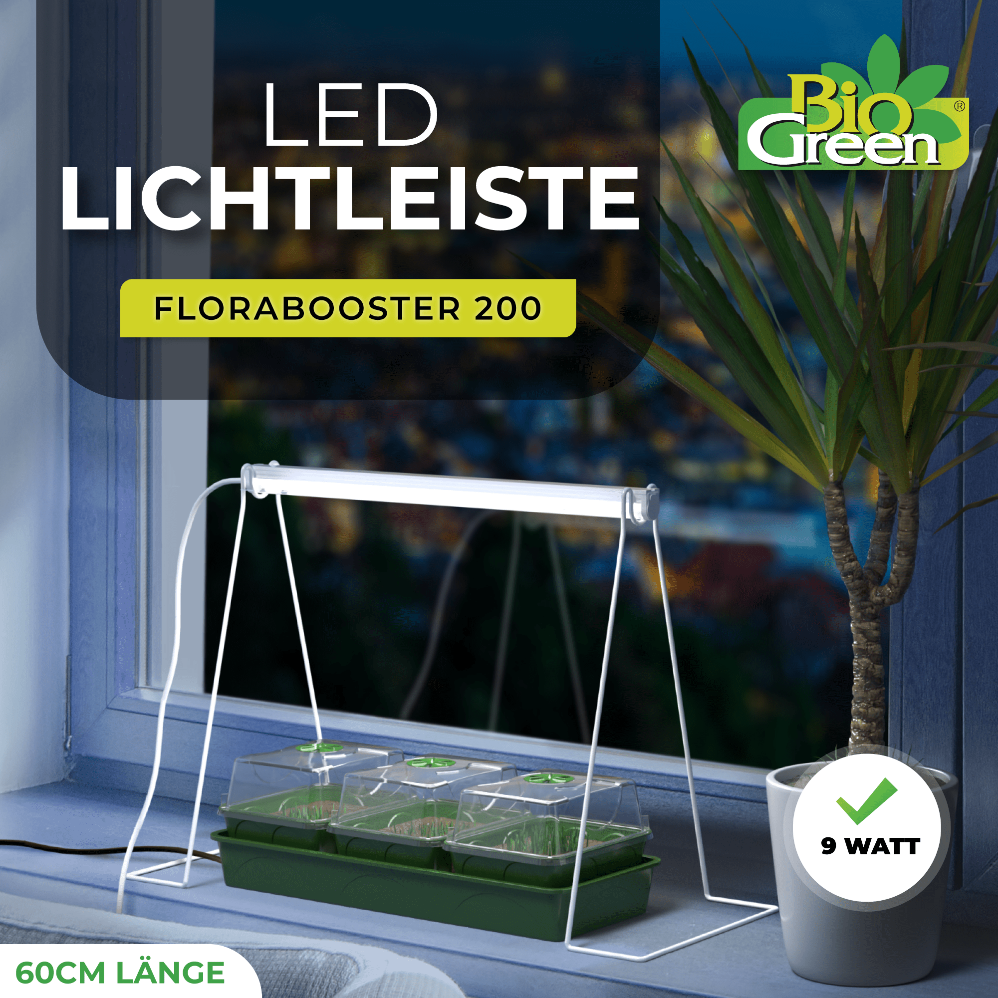Pflanzenlampe LED Vollspektrum – 312 LED, 4 Flexible Köpfe, 3 Lichtmodi, Dimmbar, Mit Timer