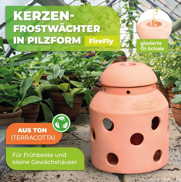 Ökologischer Kerzen - Frostwächter "FireFly" mit 6 Kerzen aus Biomasse - BioGreen GmbH