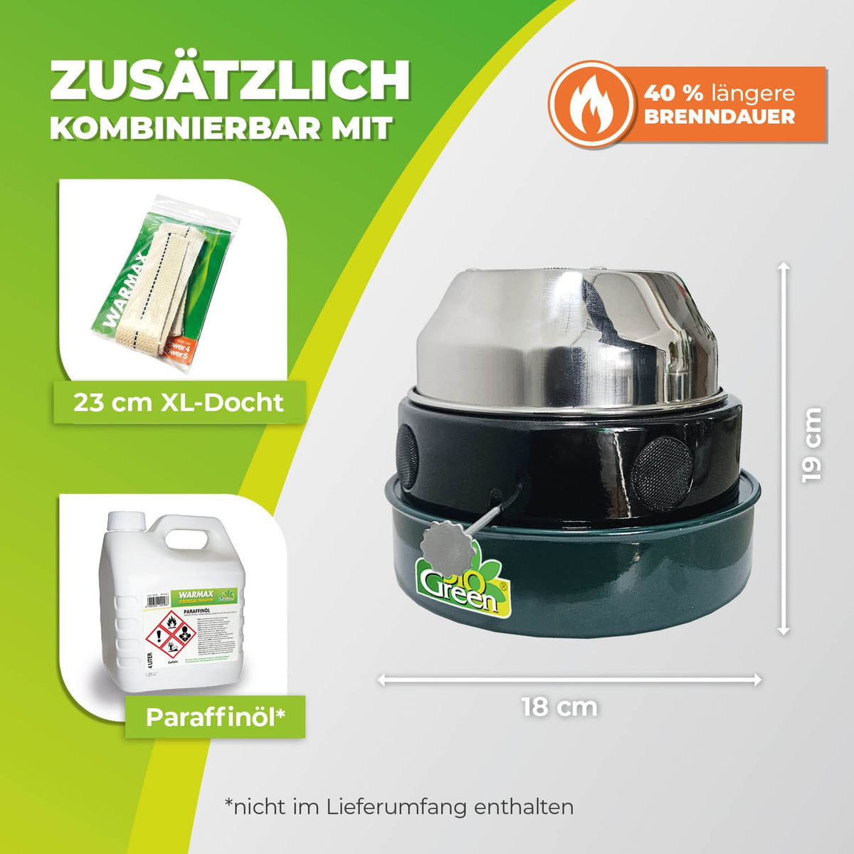 Paraffin Gewächshausheizung "Warmax Antifrost" 150 Watt - BioGreen GmbH