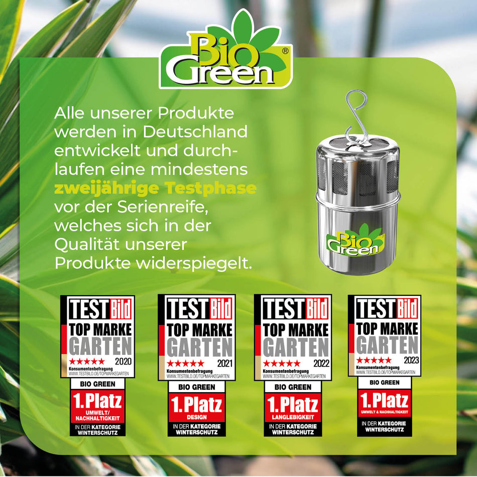 Paraffin Gewächshausheizung "Warmax Mini" Edelstahl 70 W  - BioGreen GmbH