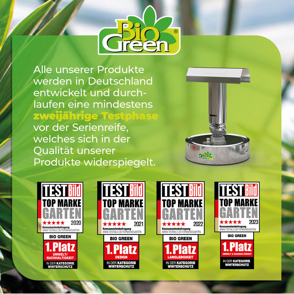 Paraffin Gewächshausheizung "Warmax Power 4" aus Edelstahl 300 Watt - BioGreen GmbH
